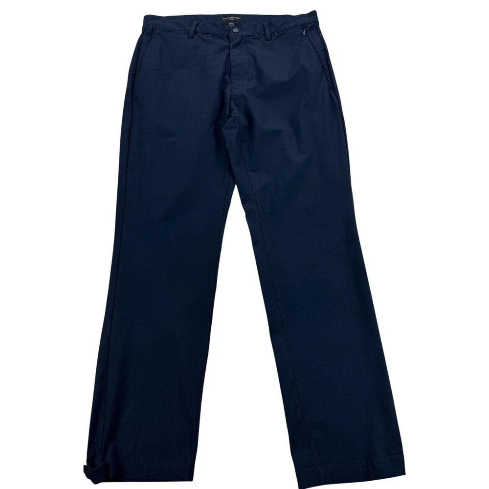 Banana Republic Aiden Pants Mens 33 Blue Microfiber Chino Travel Casual 34x31